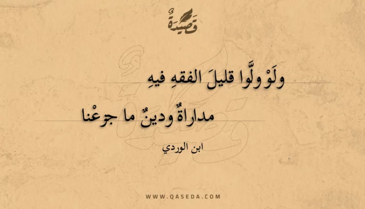قصيدة ولو ولوا قليل الفقه فيه