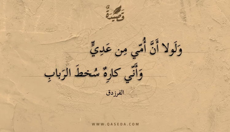 قصيدة ولولا أن أمي من عدي
