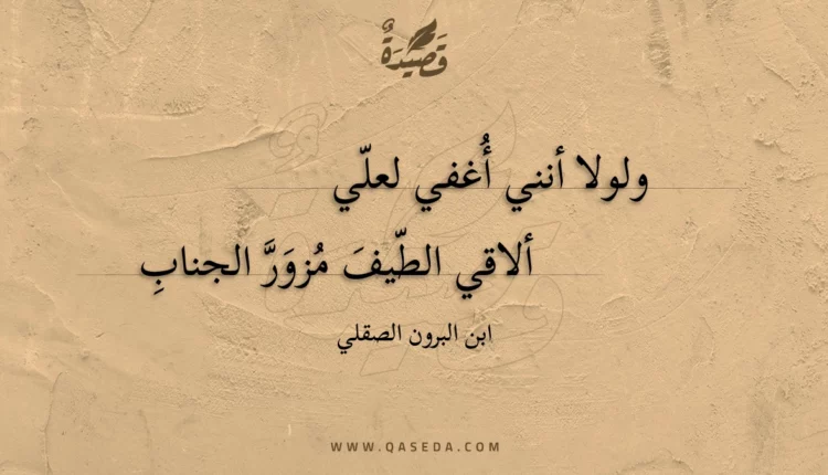 قصيدة ولولا أنني أغفي لعلي