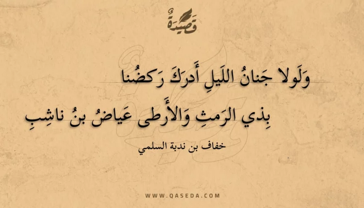 قصيدة ولولا جنان الليل أدرك ركضنا