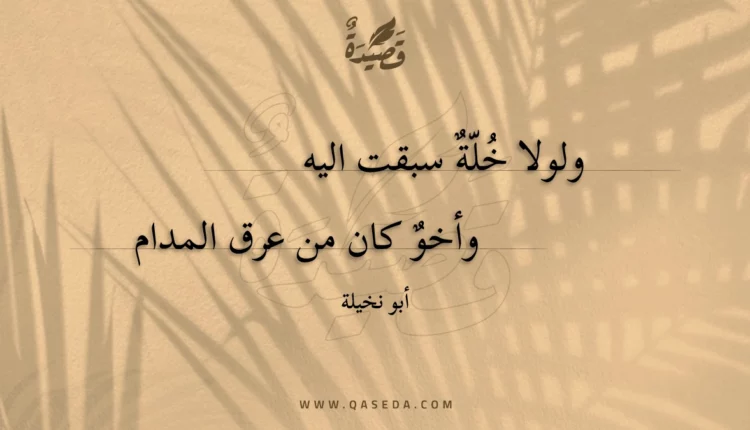 قصيدة ولولا خلة سبقت اليه