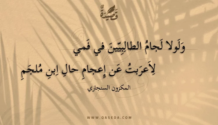 قصيدة ولولا لجام الطالبيين في فمي
