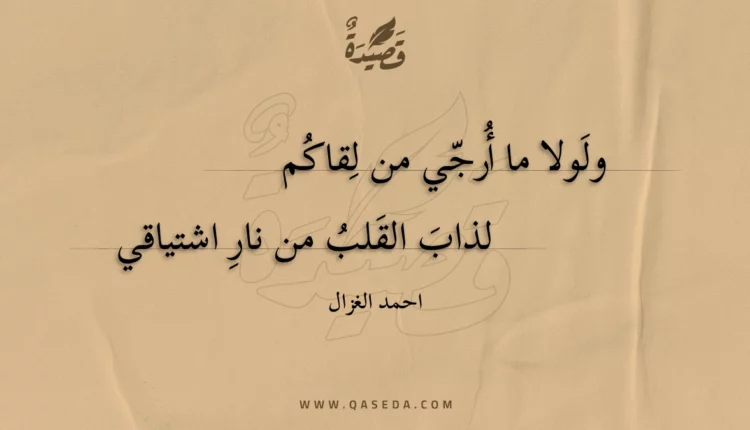 قصيدة ولولا ما أرجي من لقاكم