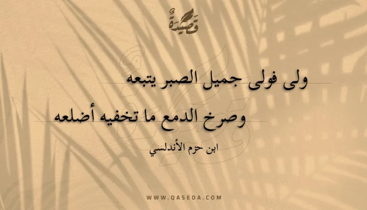قصيدة ولى فولى جميل الصبر يتبعه
