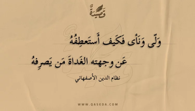 قصيدة ولى ونأى فكيف أستعطفه