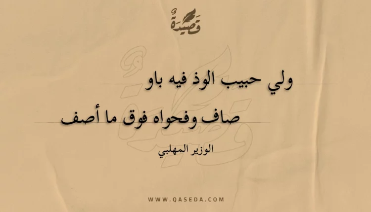 قصيدة ولي حبيب الوذ فيه باو
