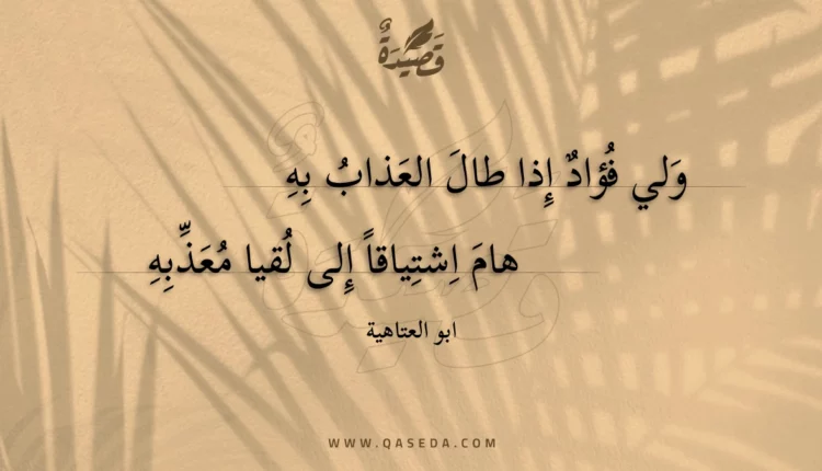 قصيدة ولي فؤاد إذا طال العذاب به