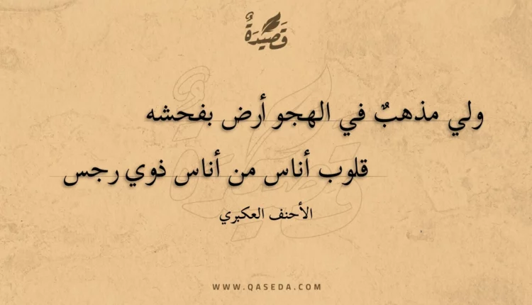 قصيدة ولي مذهب في الهجو أرض بفحشه
