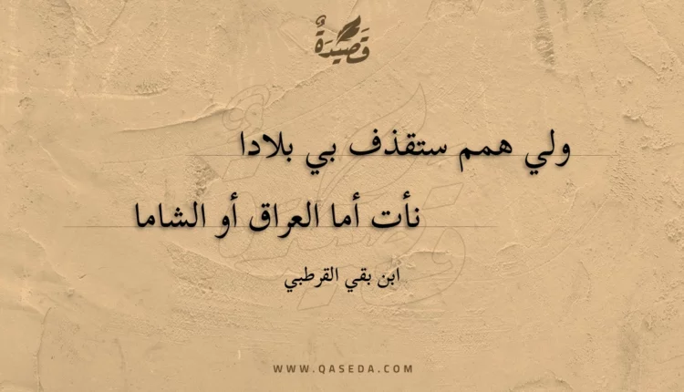 قصيدة ولي همم ستقذف بي بلادا