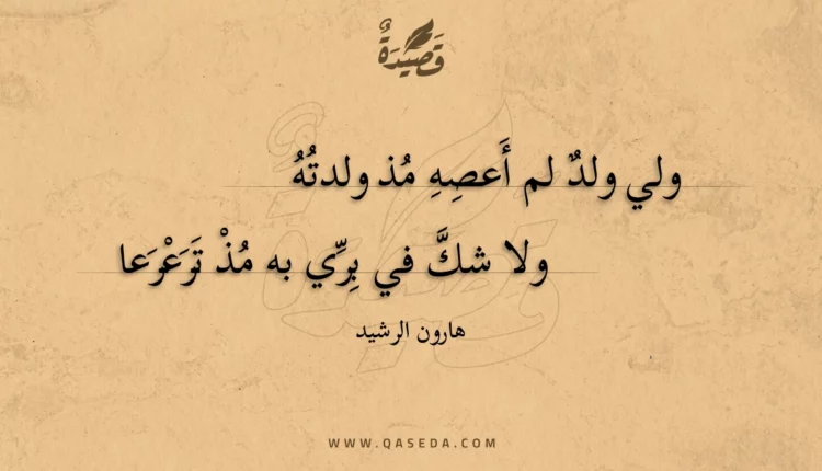 قصيدة ولي ولد لم أعصه مذ ولدته