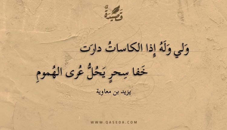 قصيدة ولي وله إذا الكاسات دارت