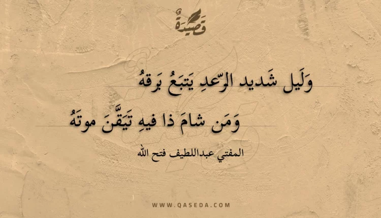 قصيدة وليل شديد الرعد يتبع برقه