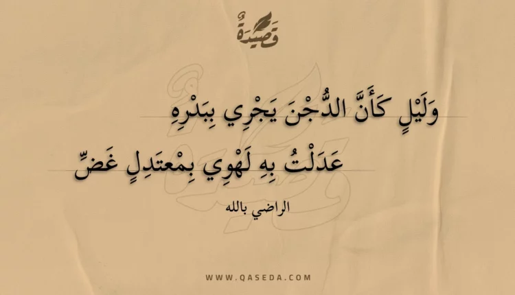 قصيدة وليل كأن الدجن يجري ببدره