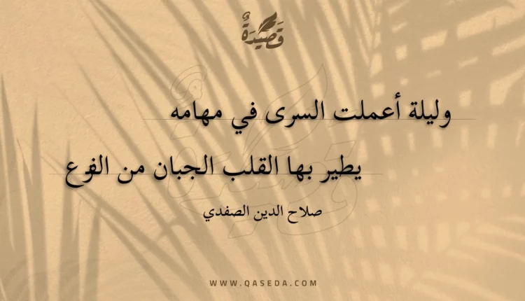 قصيدة وليلة أعملت السرى في مهامه