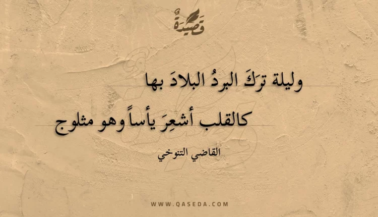قصيدة وليلة ترك البرد البلاد بها