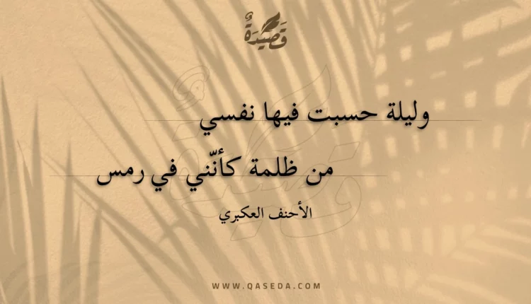 قصيدة وليلة حسبت فيها نفسي