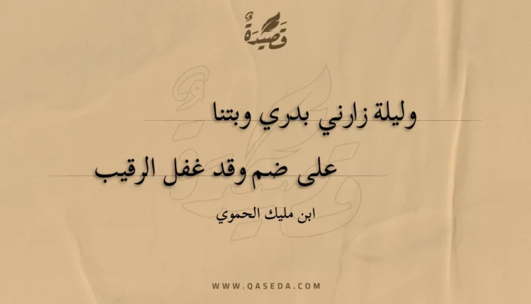 قصيدة وليلة زارني بدري وبتنا