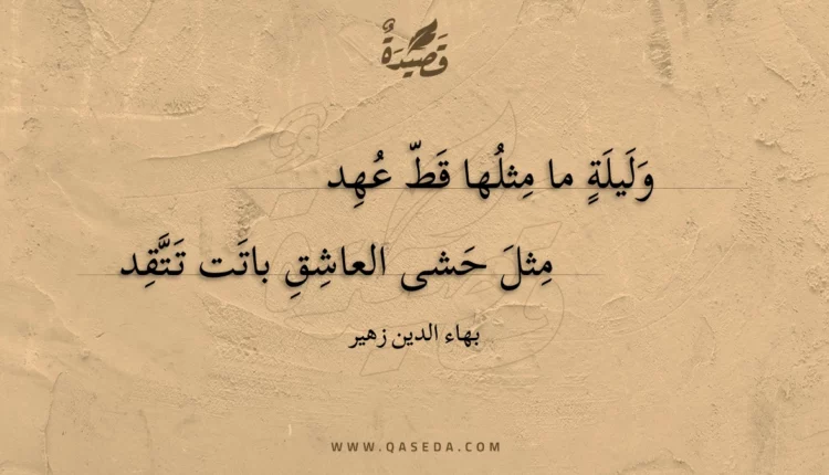 قصيدة وليلة ما مثلها قط عهد
