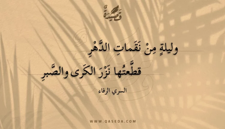 قصيدة وليلة من نقمات الدهر