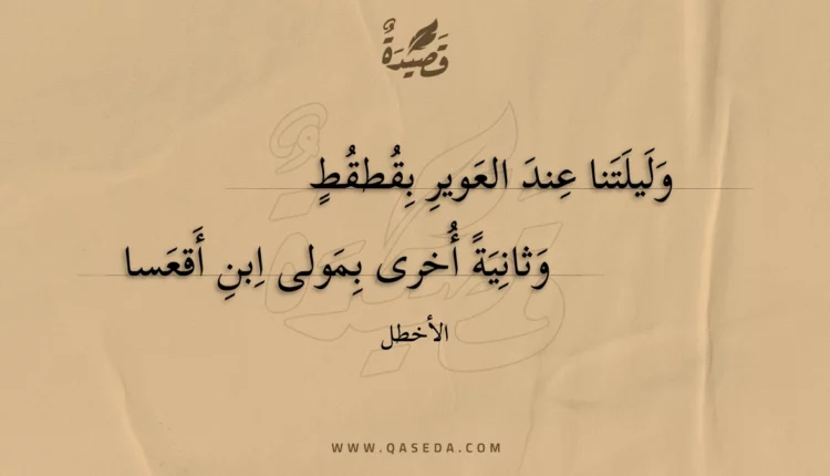 قصيدة وليلتنا عند العوير بقطقط