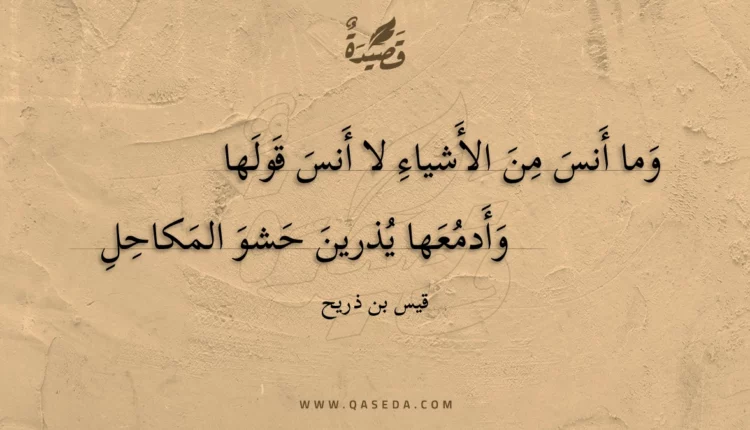 قصيدة وما أنس من الأشياء لا أنس قولها