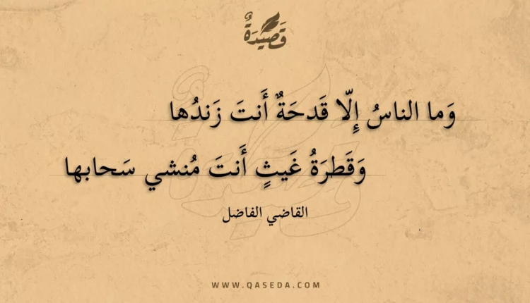 قصيدة وما الناس إلا قدحة أنت زندها
