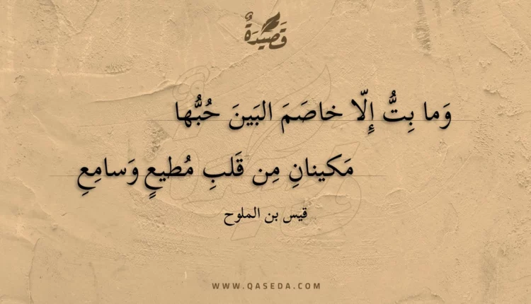 قصيدة وما بت إلا خاصم البين حبها