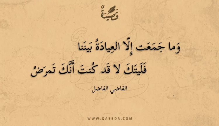 قصيدة وما جمعت إلا العيادة بيننا