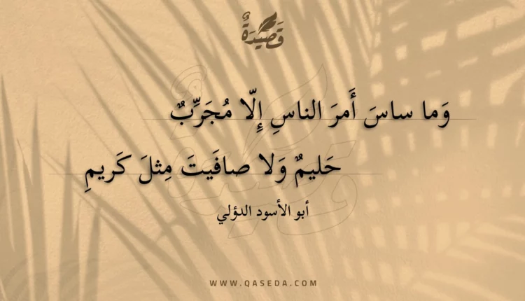 قصيدة وما ساس أمر الناس إلا مجرب