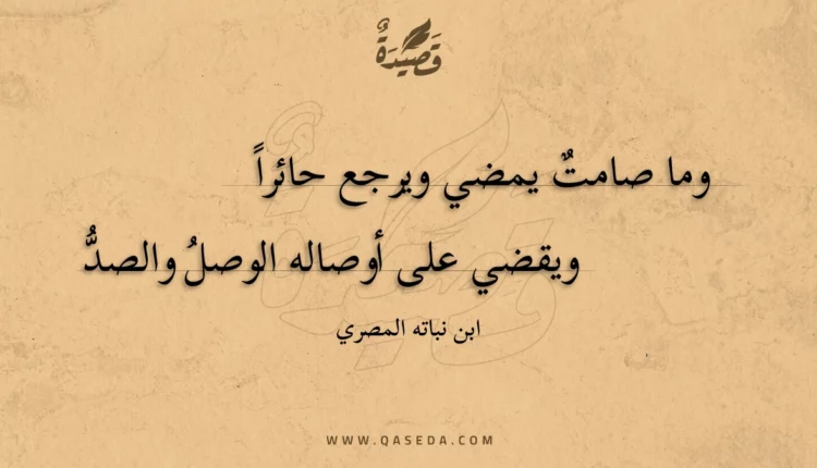 قصيدة وما صامت يمضي ويرجع حائرا