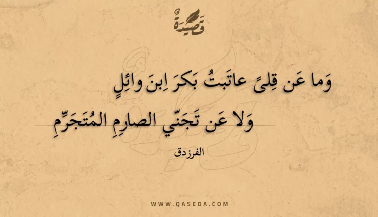 قصيدة وما عن قلى عاتبت بكر ابن وائل