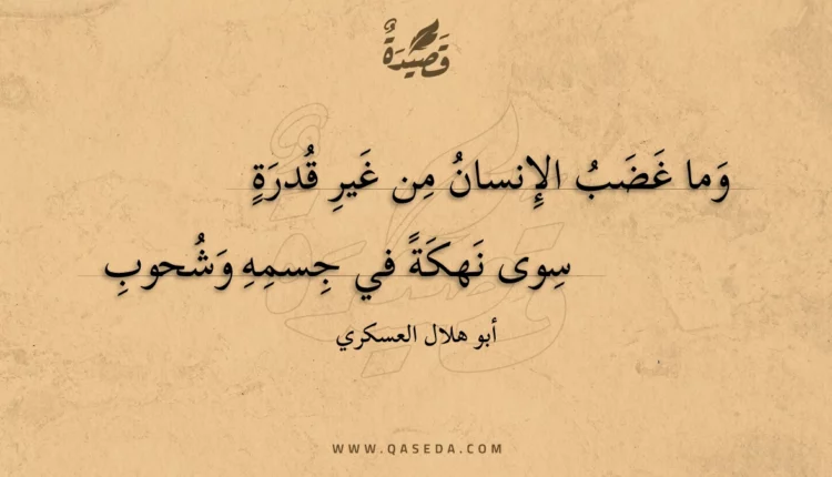 قصيدة وما غضب الإنسان من غير قدرة