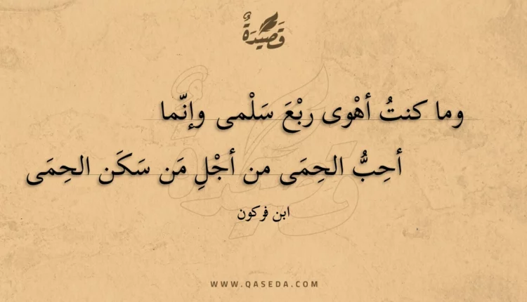 قصيدة وما كنت أهوى ربع سلمى وإنما