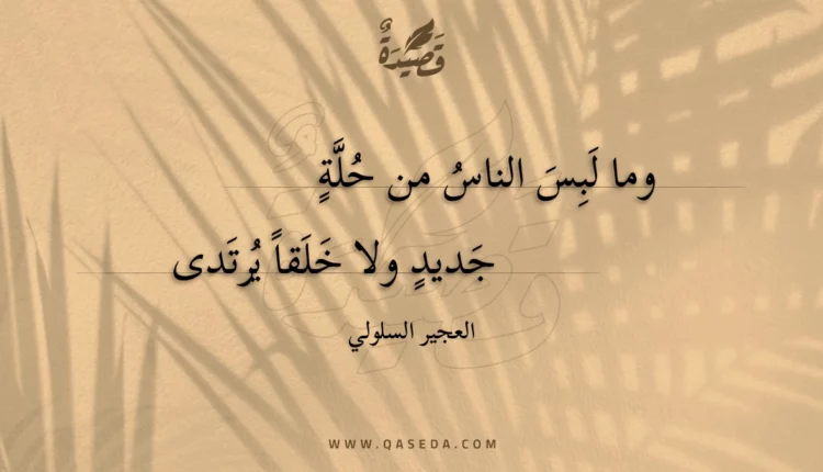 قصيدة وما لبس الناس من حلة