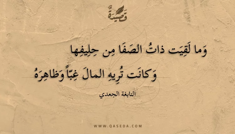 قصيدة وما لقيت ذات الصفا من حليفها