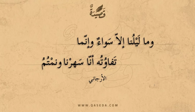 قصيدة وما ليلنا إلا سواء وإنما
