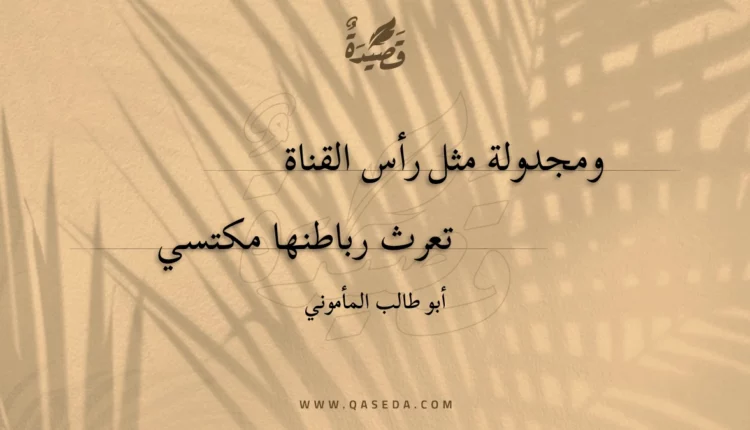قصيدة ومجدولة مثل رأس القناة