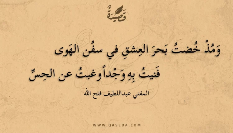 قصيدة ومذ خضت بحر العشق في سفن الهوى