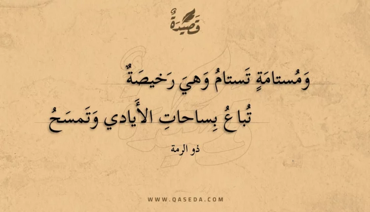 قصيدة ومستامة تستام وهي رخيصة