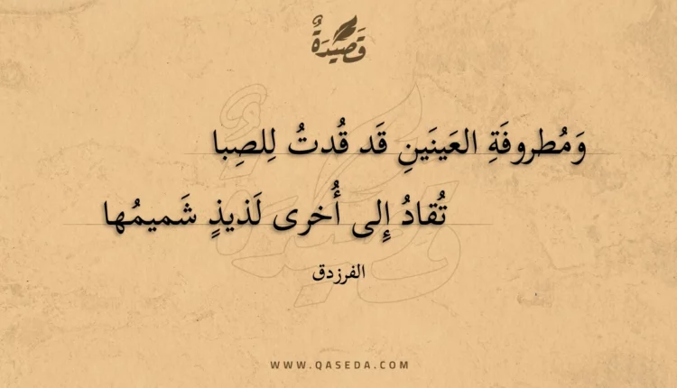 قصيدة ومطروفة العينين قد قدت للصبا