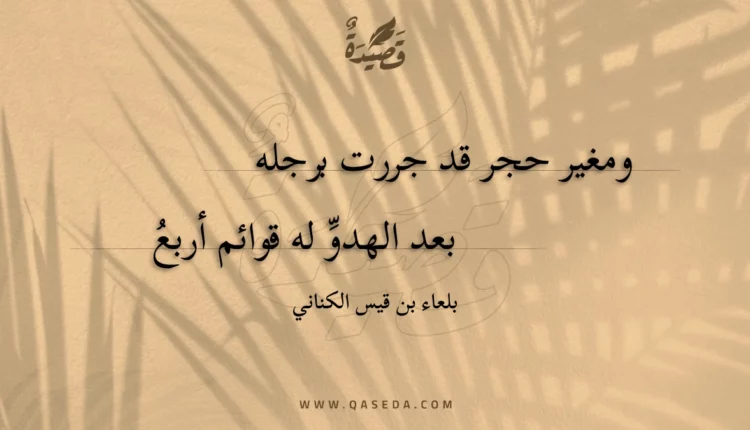 قصيدة ومغير حجر قد جررت برجله