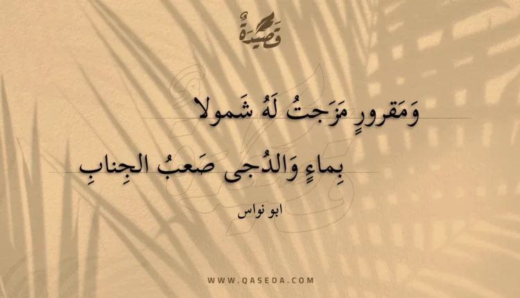قصيدة ومقرور مزجت له شمولا