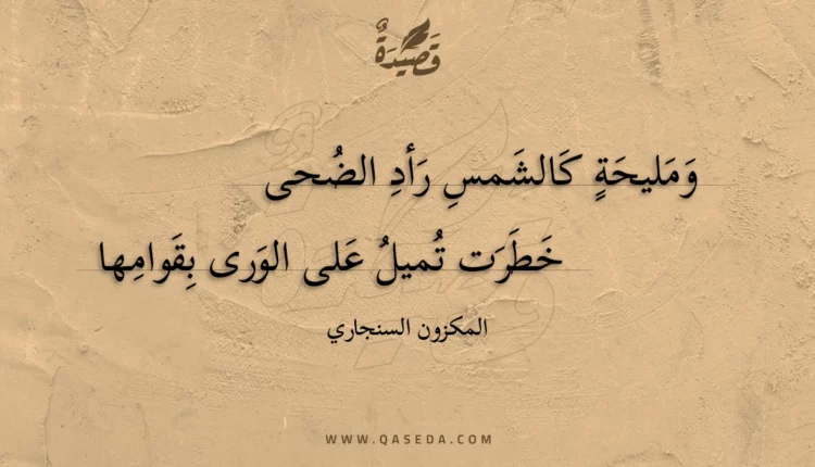 قصيدة ومليحة كالشمس رأد الضحى