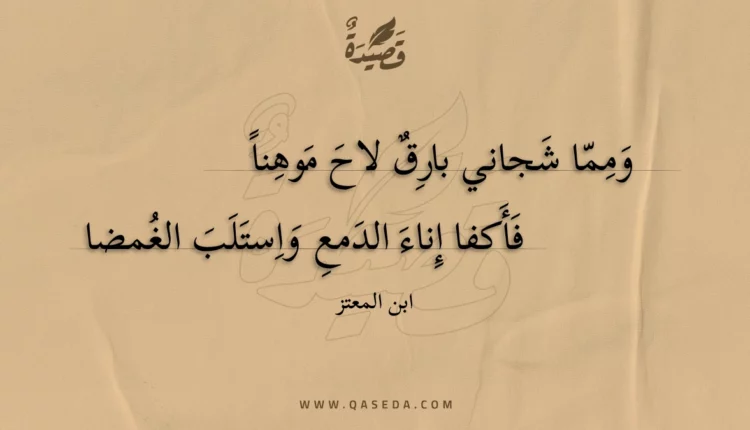 قصيدة ومما شجاني بارق لاح موهنا