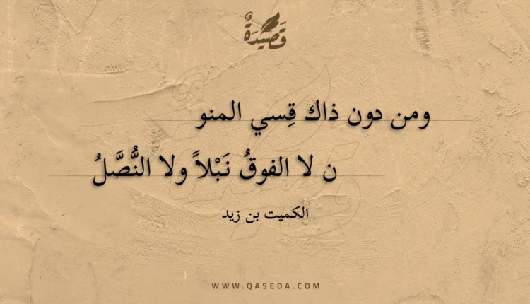قصيدة ومن دون ذاك قسي المنون