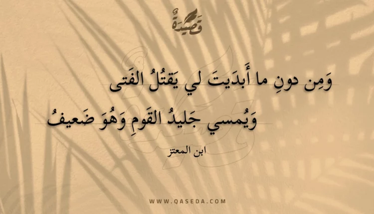 قصيدة ومن دون ما أبديت لي يقتل الفتى