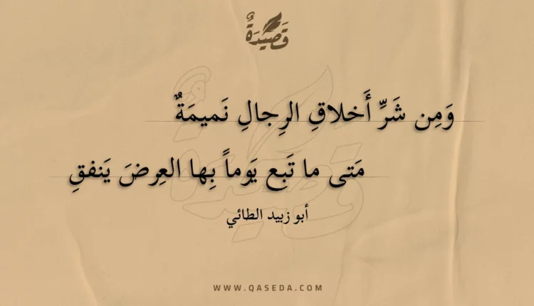 قصيدة ومن شر أخلاق الرجال نميمة