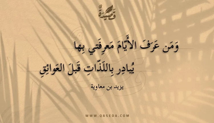 قصيدة ومن عرف الأيام معرفتي بها