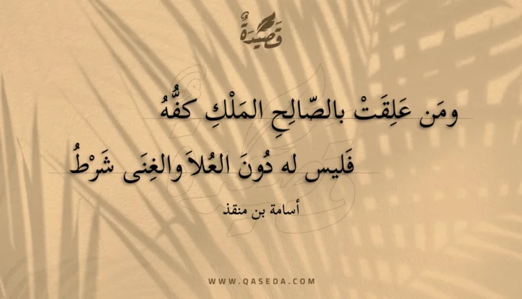 قصيدة ومن علقت بالصالح الملك كفه