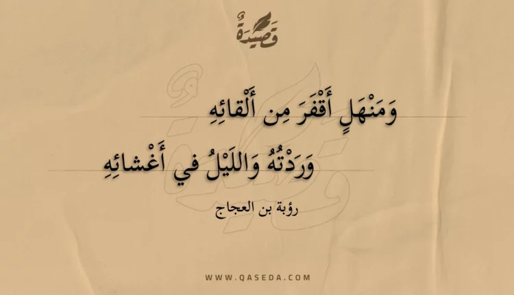 قصيدة ومنهل أقفر من ألقائه